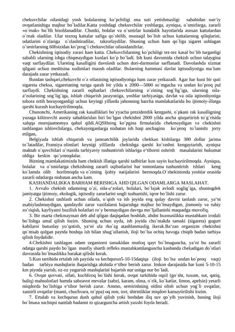 Zararli odatlar; kashandalik, spirtli ichimliklar 2