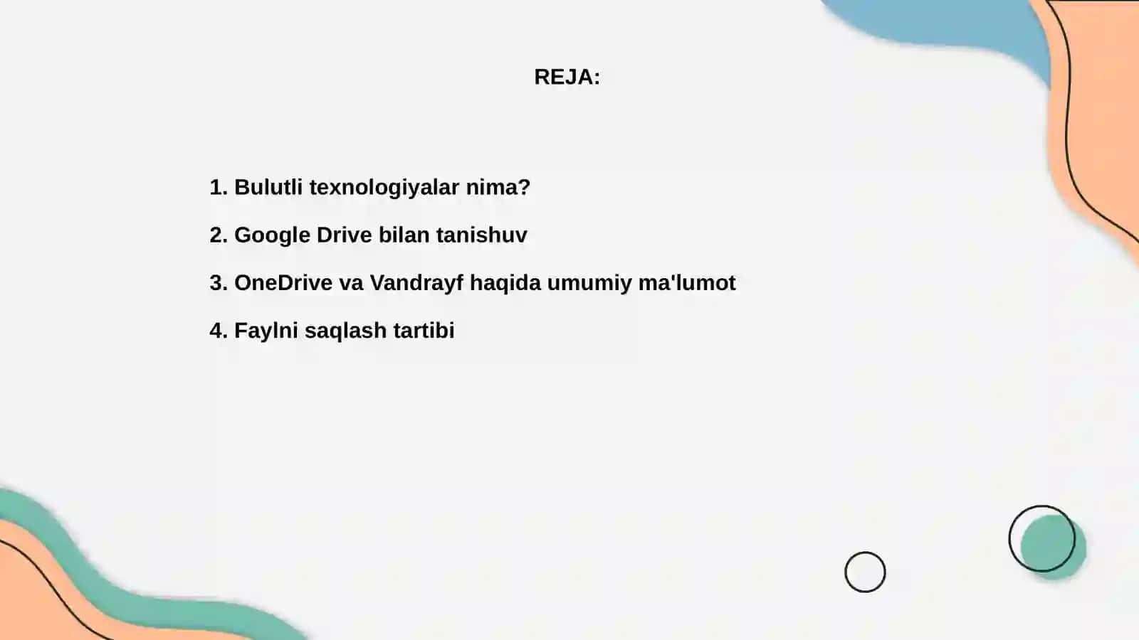 Bulutli texnologiyalar va fayl saqlash 2