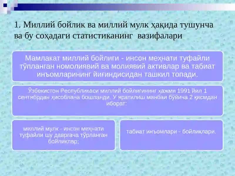 Миллий бойлик статистикаси 2