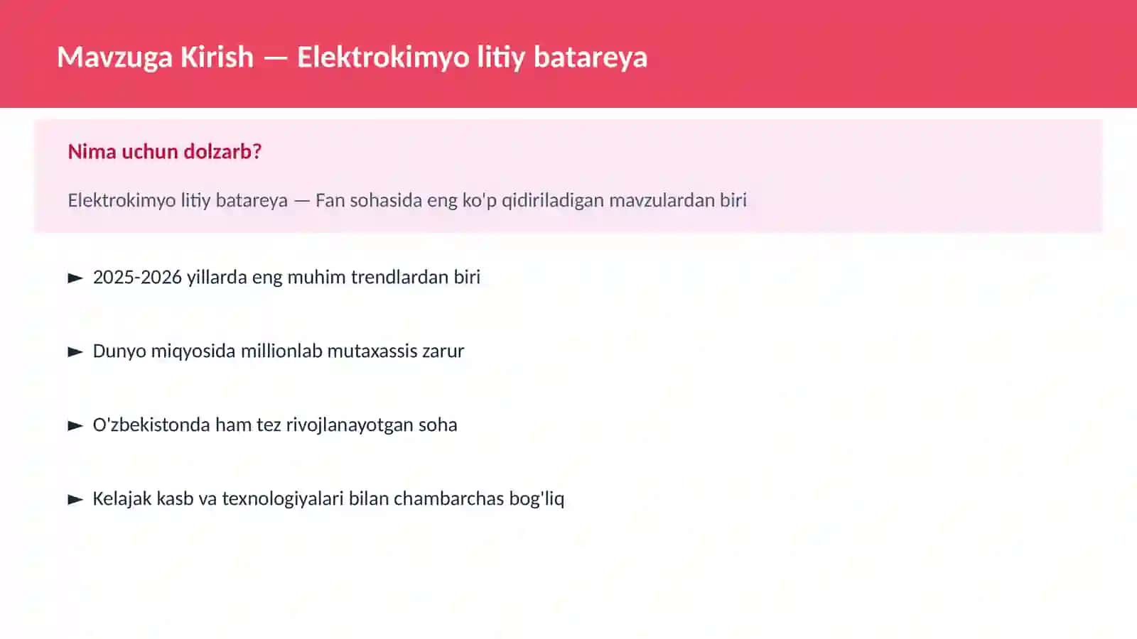 Elektrokimyo litiy batareya 2