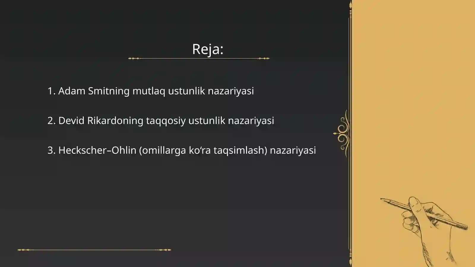 Xalqaro savdo nazariyalari 2