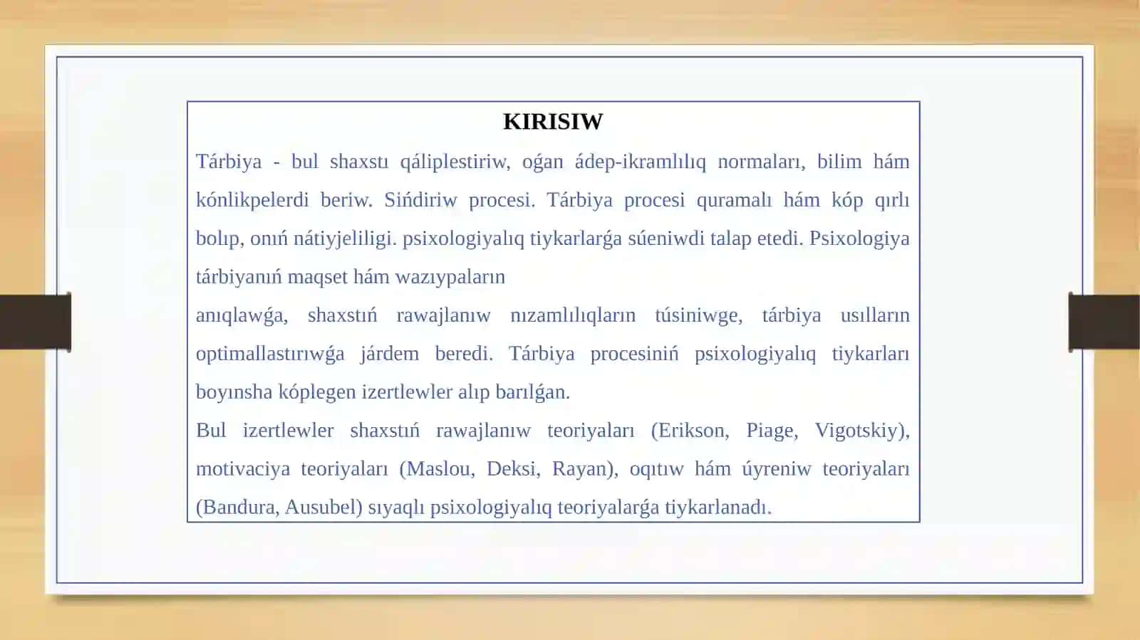 Psixologiyada ta`rbiya mexanizimleri 2