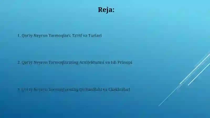 Qat'iymas neyron to'rlar 2