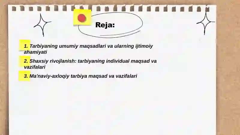 Tarbiyaning Maqsad va Vazifalari 2
