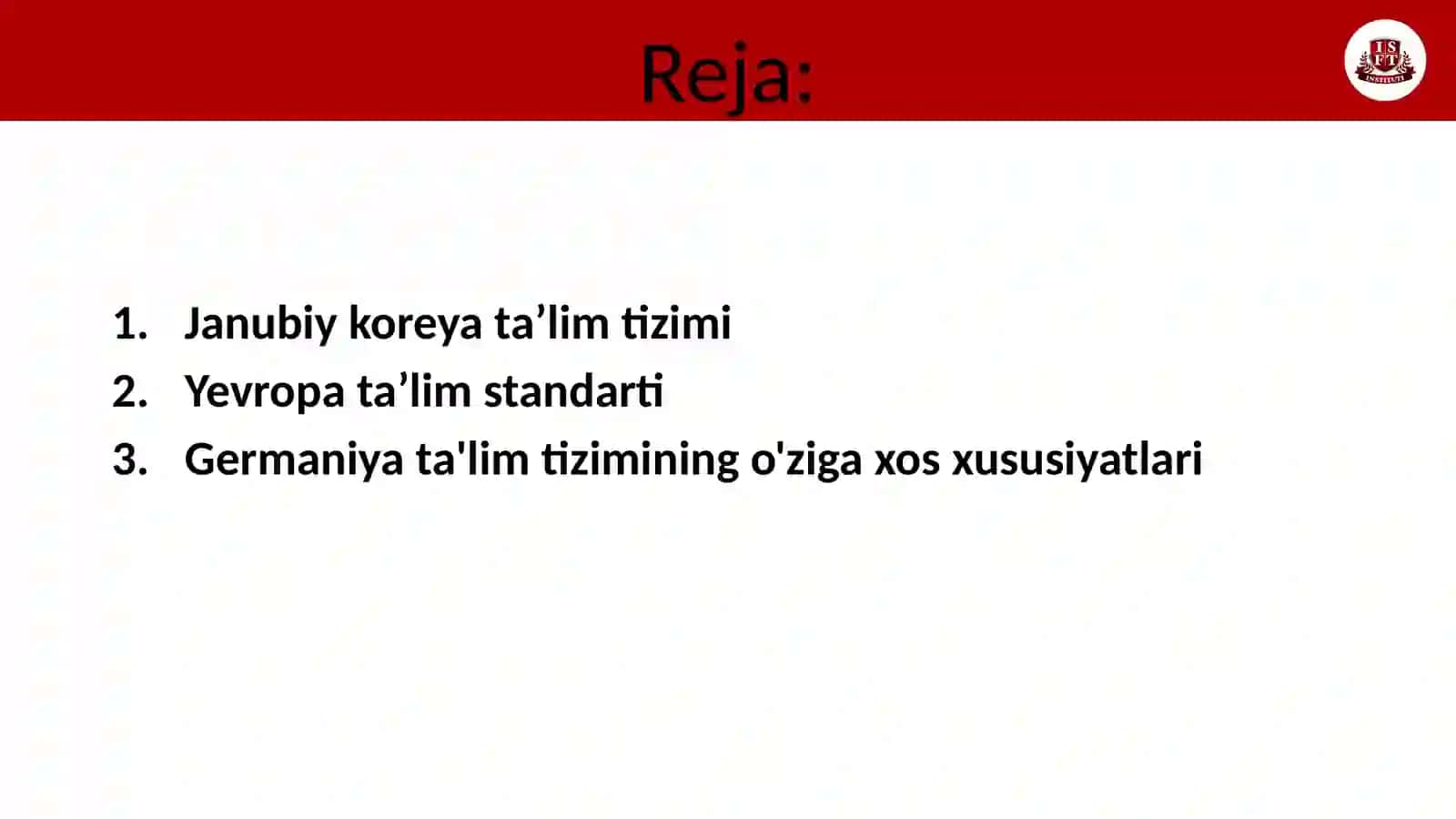 Komparativistik pedagogika fanining amaliy asoslari 2