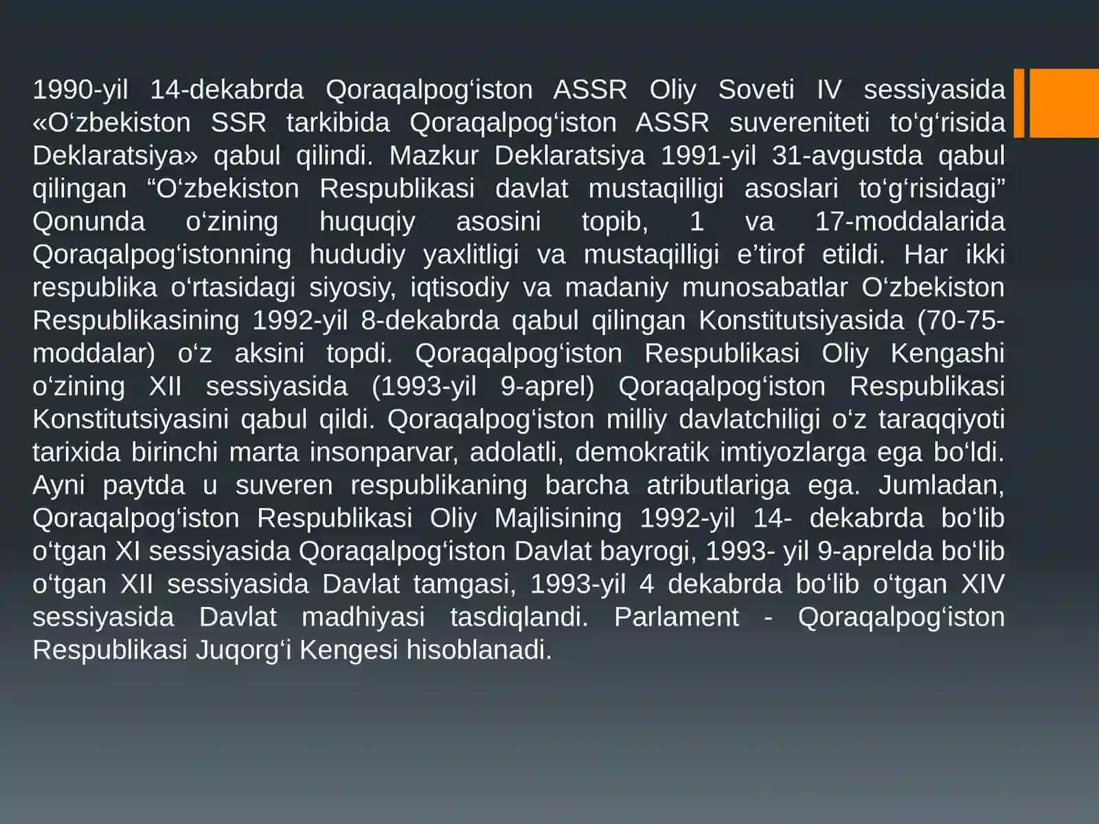 Mustaqil O‘zbekiston tarkibida suveren Qoraqalpog‘iston Respublikasi 2