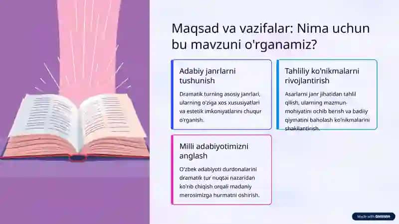 Dramatik tur va uning janr xususiyatlari 2