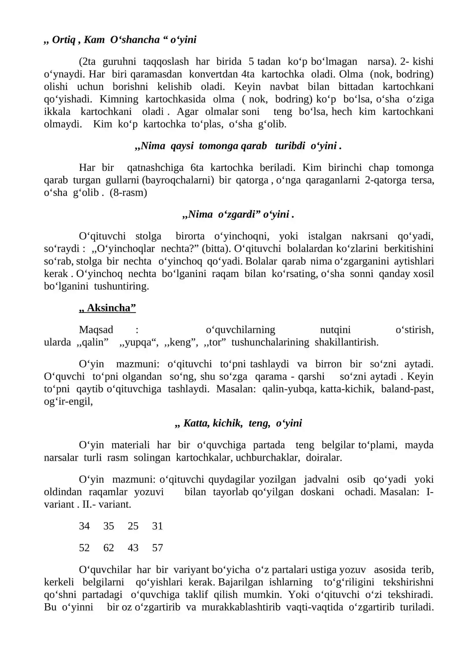 Yakka tartibda o‘tkaziladigan o‘yinlar 2