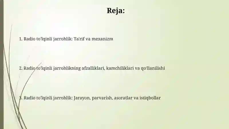Radio to'lqinli jarrohlik usuli 2
