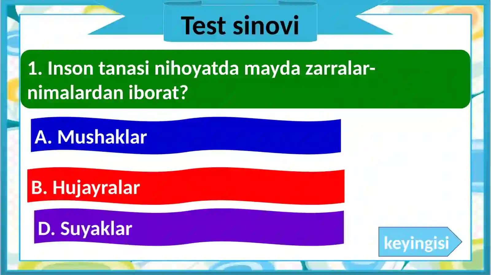 Qon tashish tizimi. 4-sinf Tabiiy (Biologiya) fanidan dars ishlanma 2