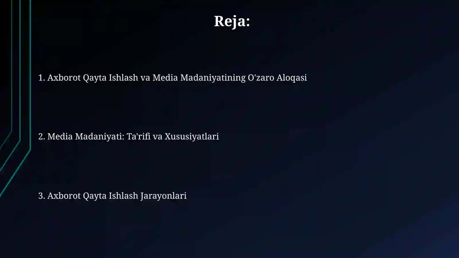 Axborot matnlar bilan ishlash va media madaniyati 2