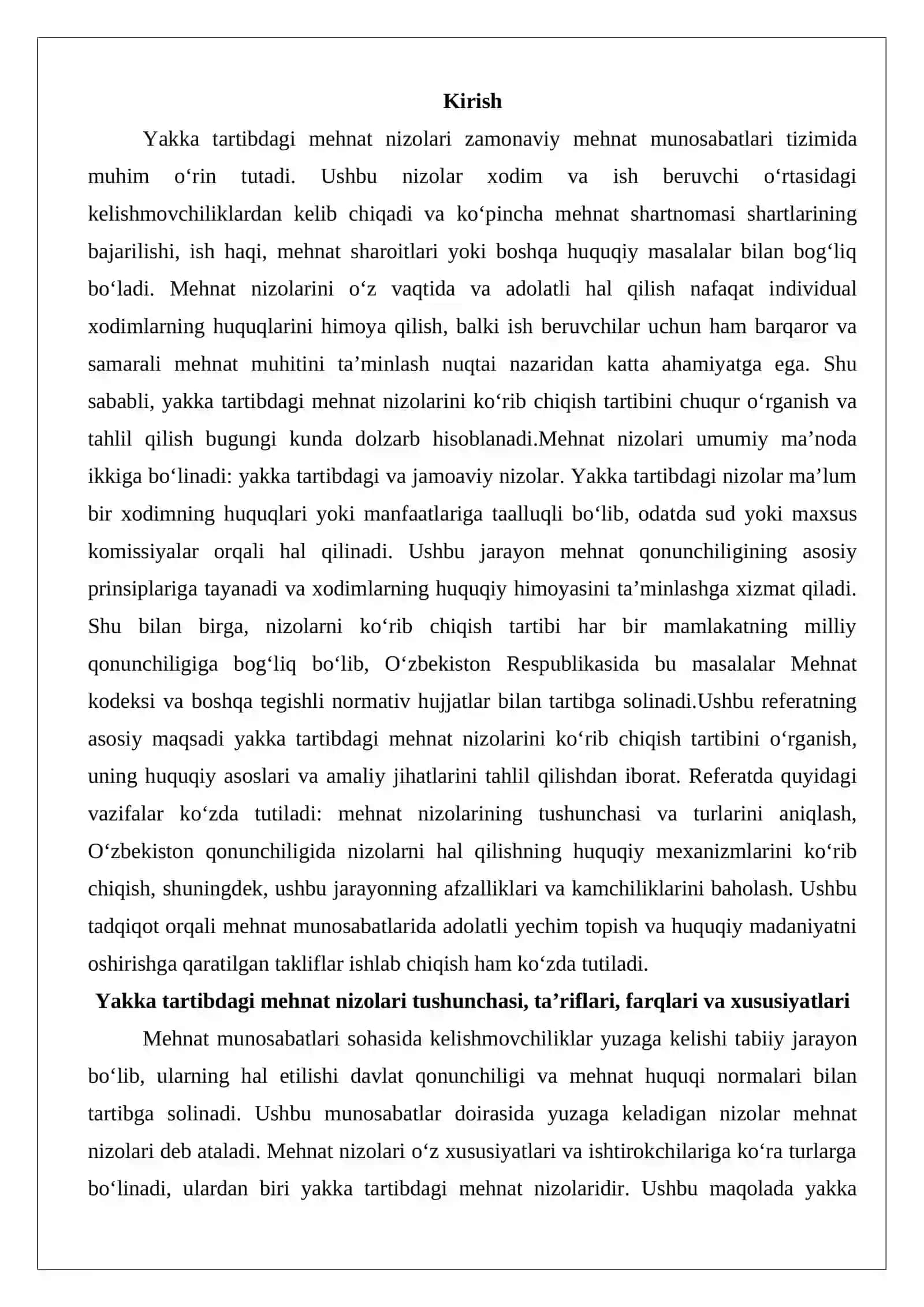 Yakka tartibdagi mehnat nizolari 2