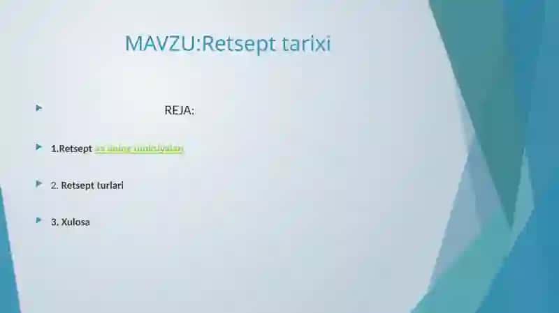 Retsepttarixi 2