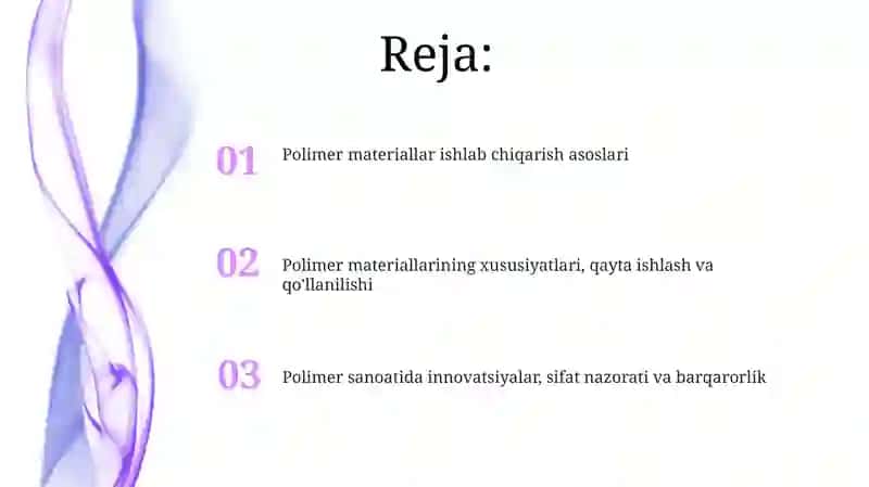 Polimer materiallar ishlab chiqarish 2