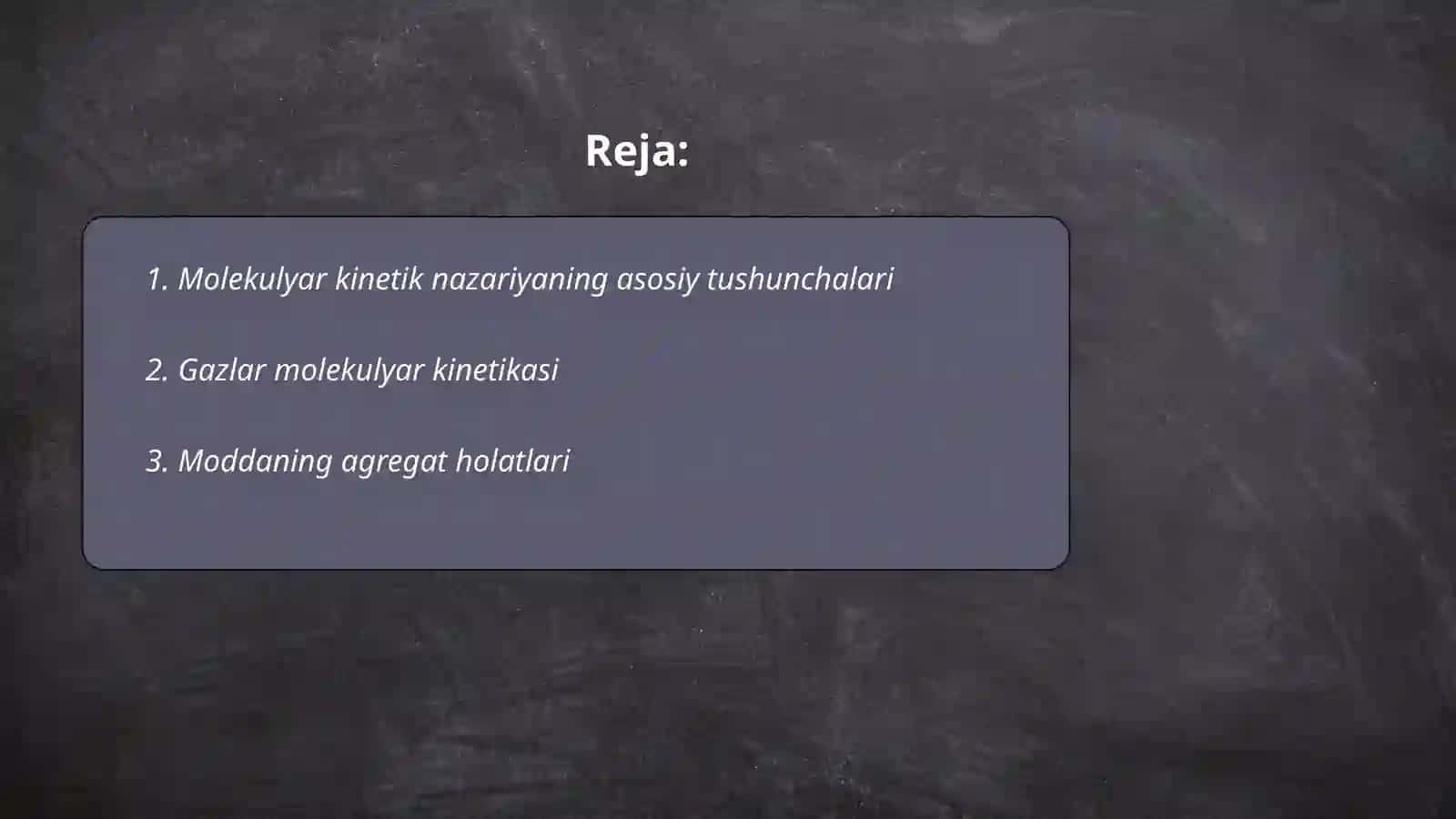 Modda tuzulishining molekulyar kinitik nazaryasi 2