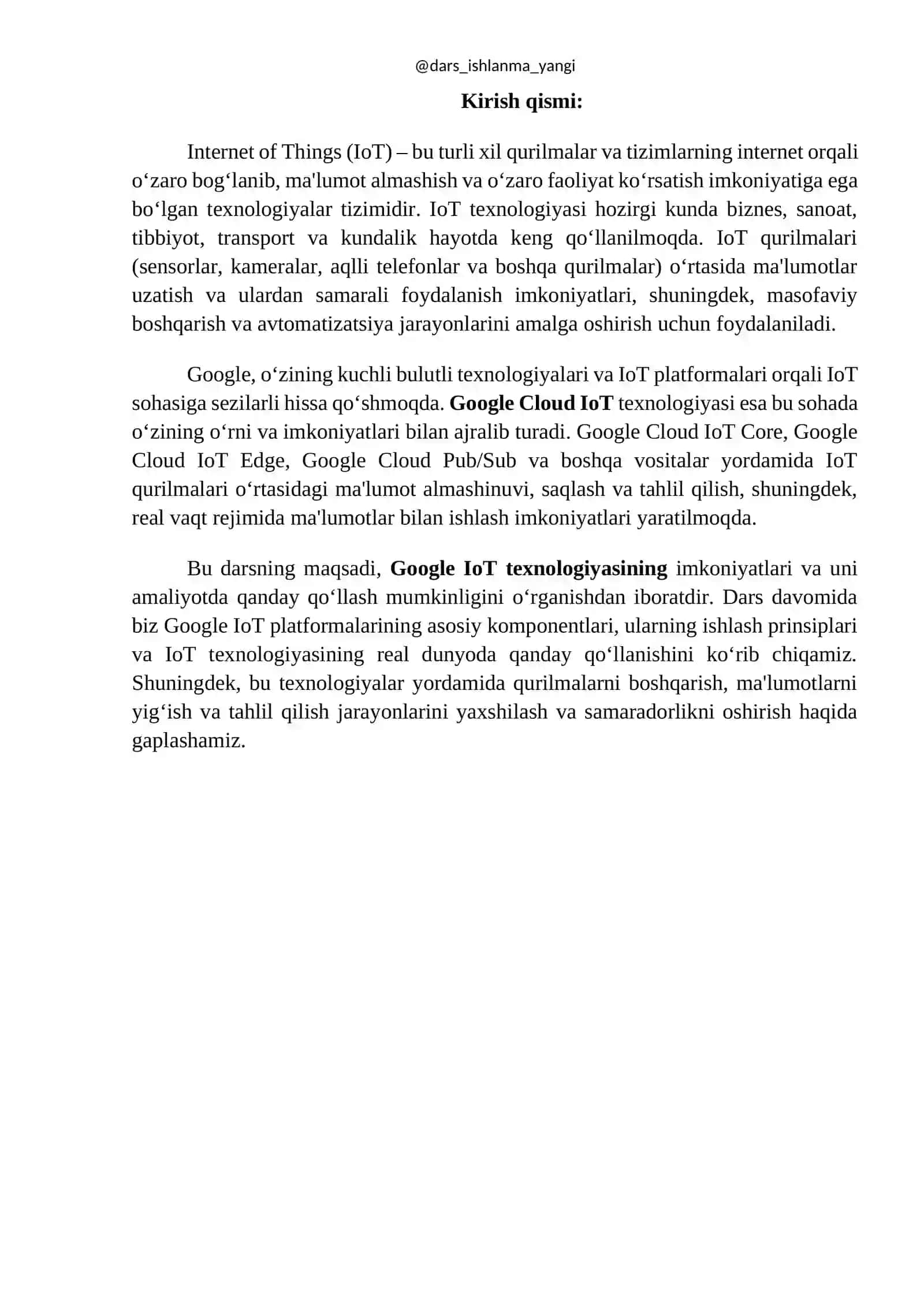 Google IoT texnologiyasi 2