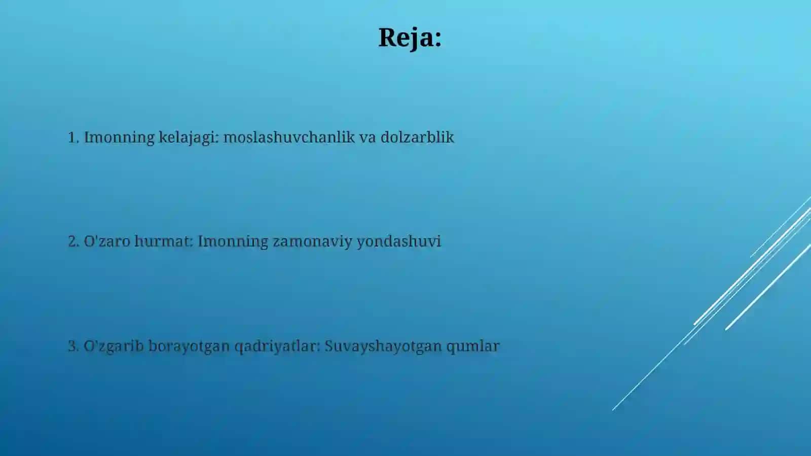 Diniytashkilotlarningzamonaviydunyoviyme'yorlarigamoslashuviningahamiyati 2