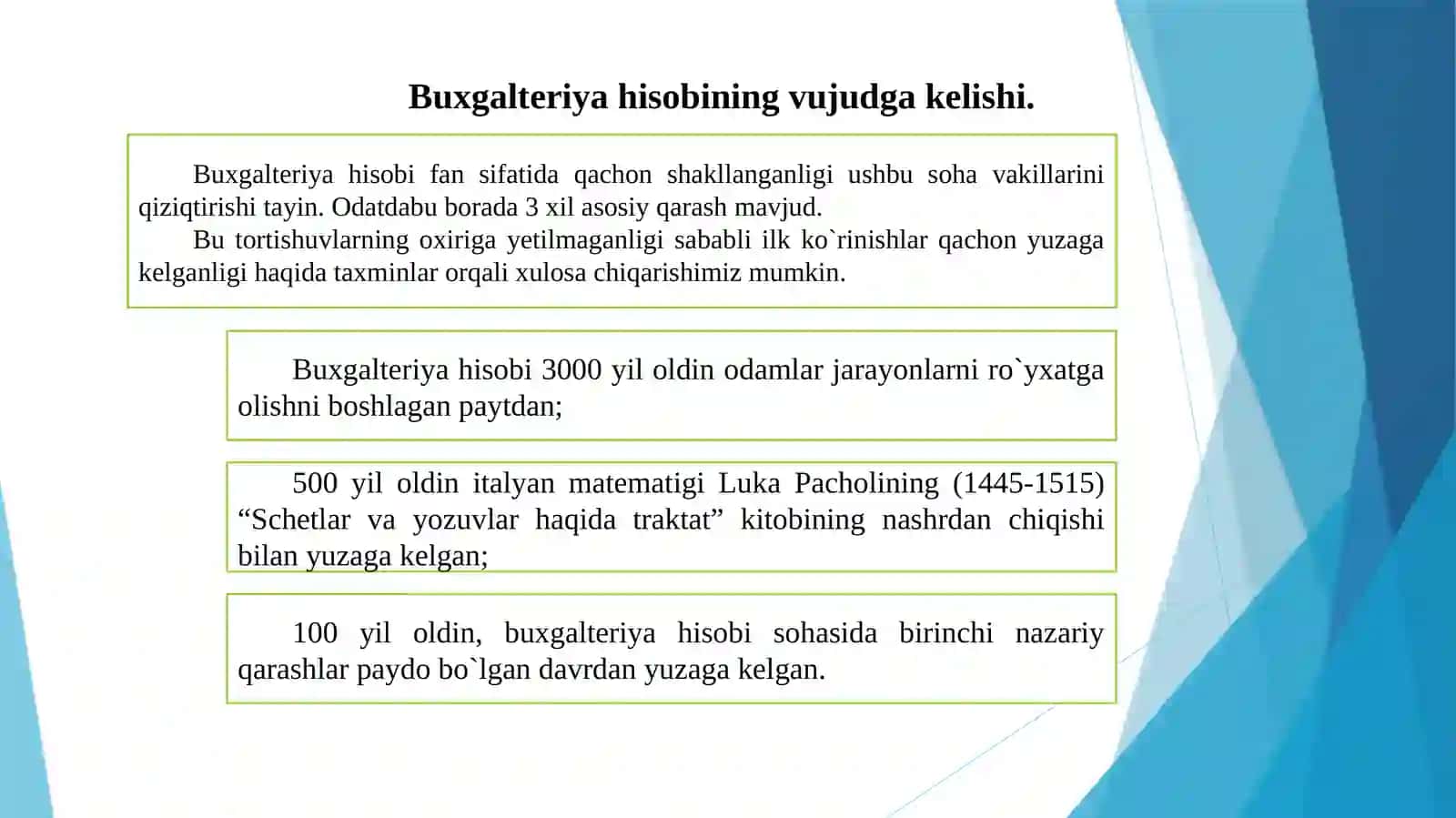 Moliyaviy hisob faniga kirish 2