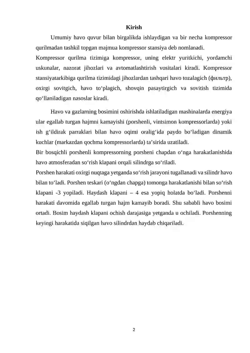 Kompressorlar va ularning tasnifi 2