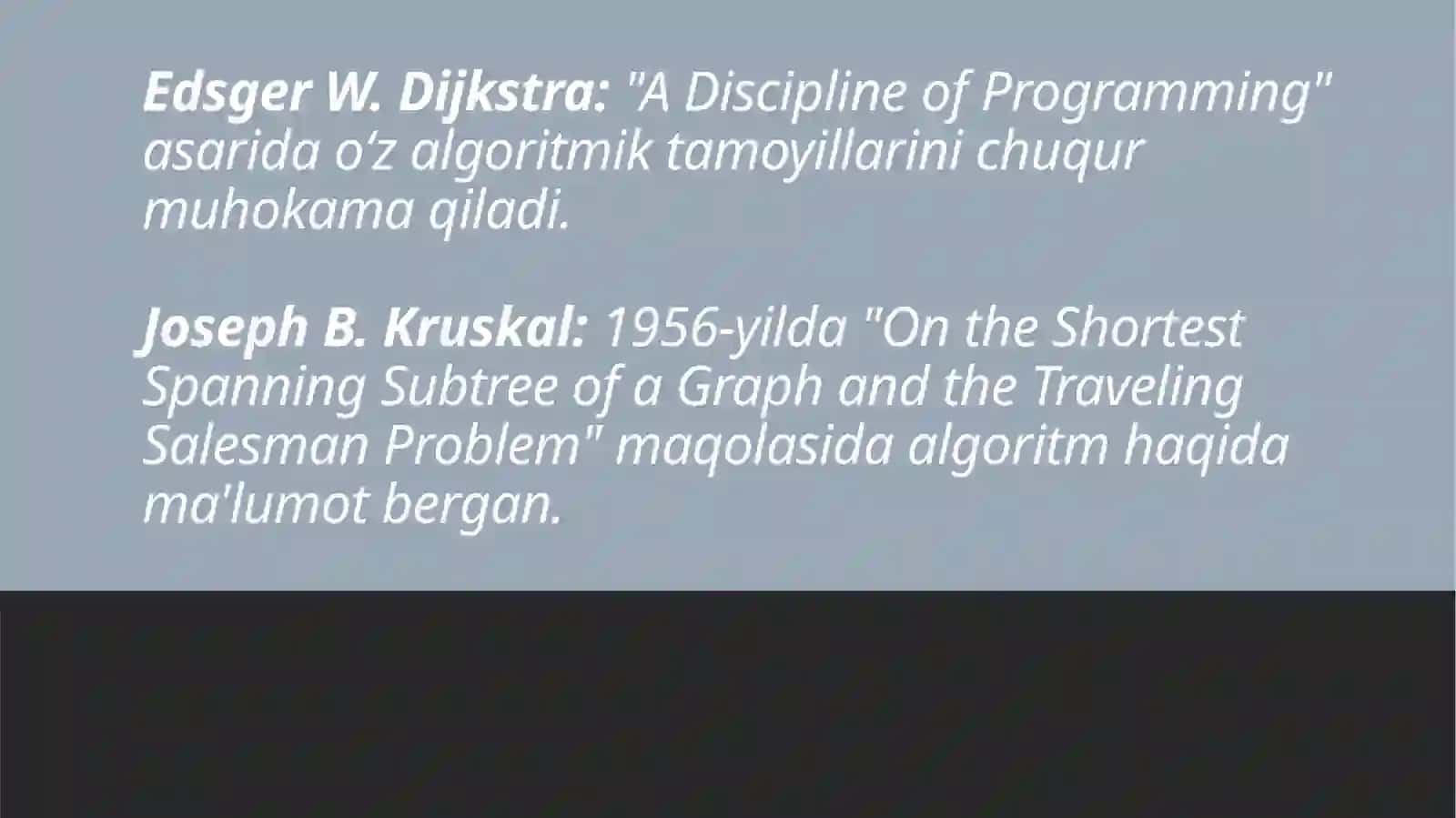 Dijkstra va Kruskal algoritmlari 2