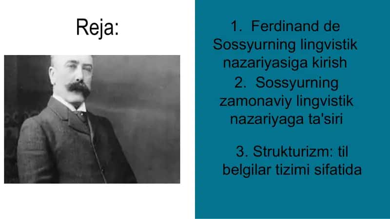 Ferdinand de Sossyurning lingvistik nazariyasi 2