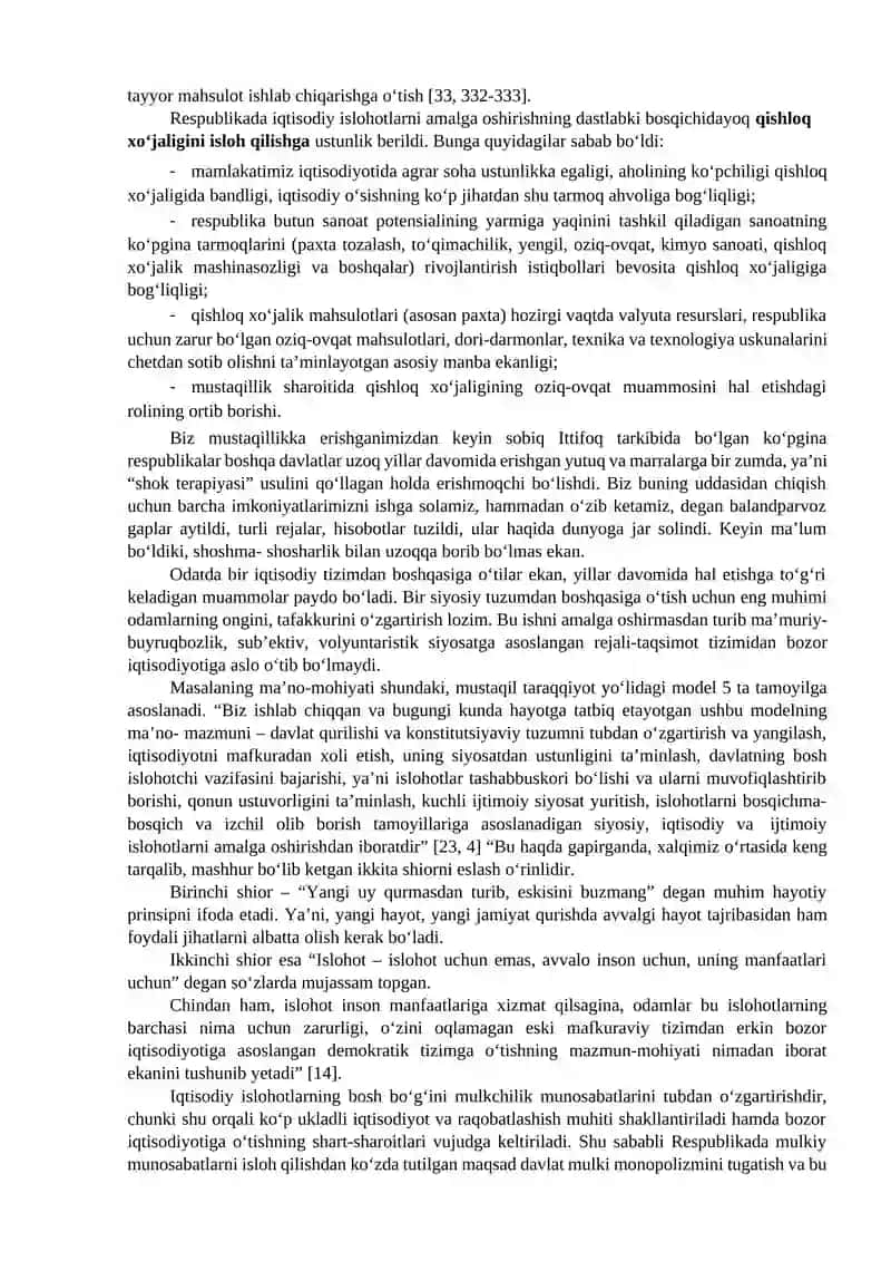 Agrar tarkibiy o‘zgarishlar siyosati 2