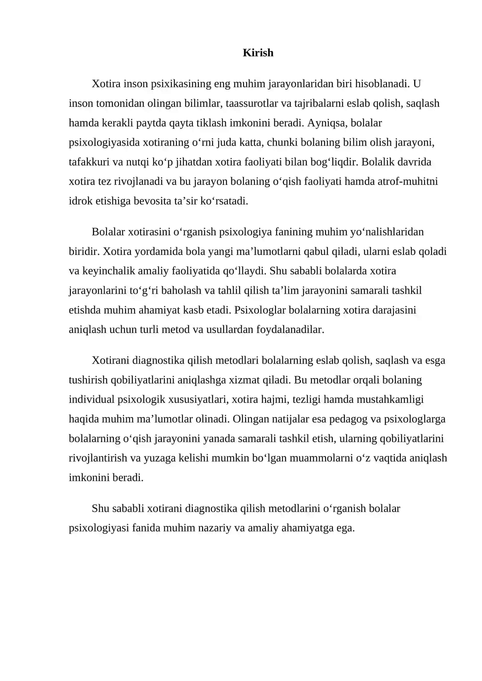 Xotirani diagnostika qilish metodlari 2