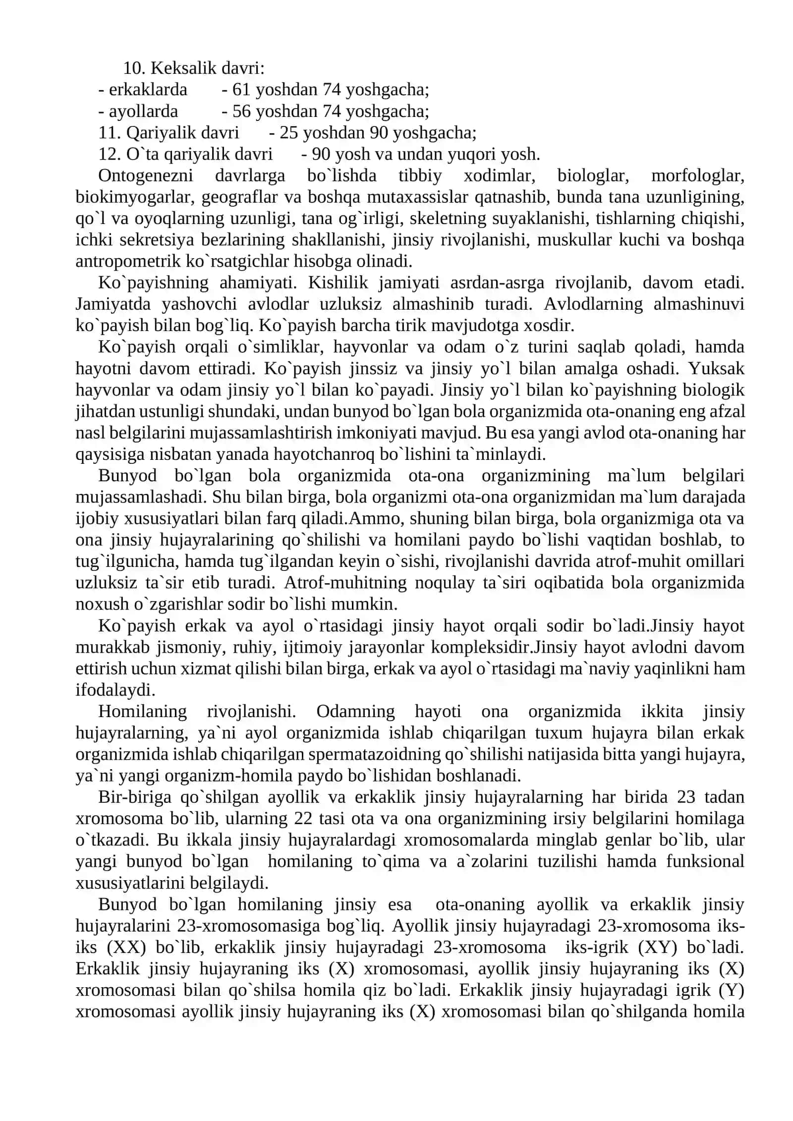 Odam organizmining rivojlanish qonuniyatlari 2