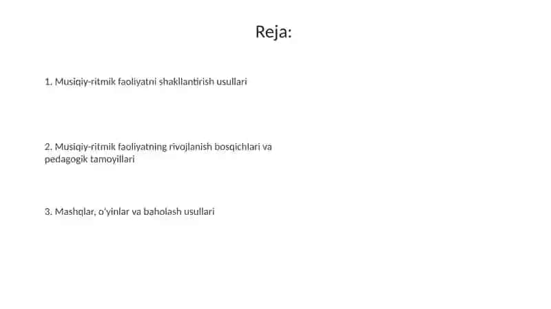 Musiqiy-ritmik faoliyatlarini shakllantirish uslubi 2