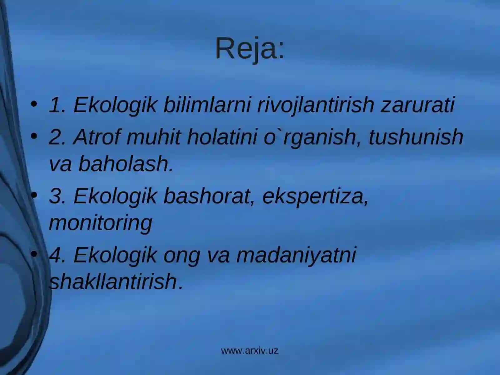 Tabiat muammolarini baholash va oldini olish choralari 2