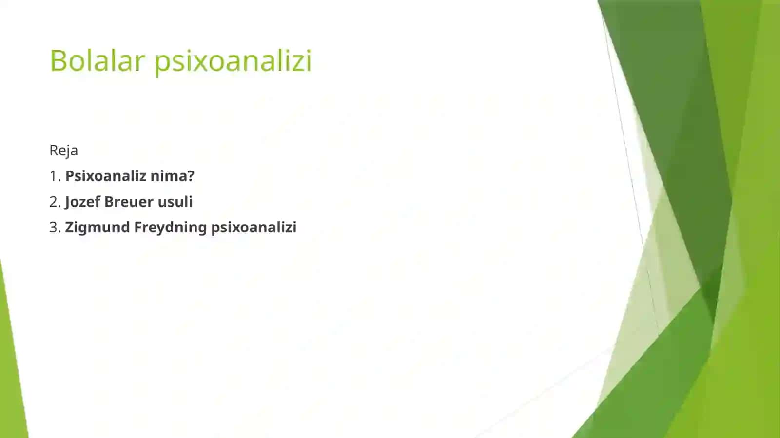 Bolalar psixoanalizi 2