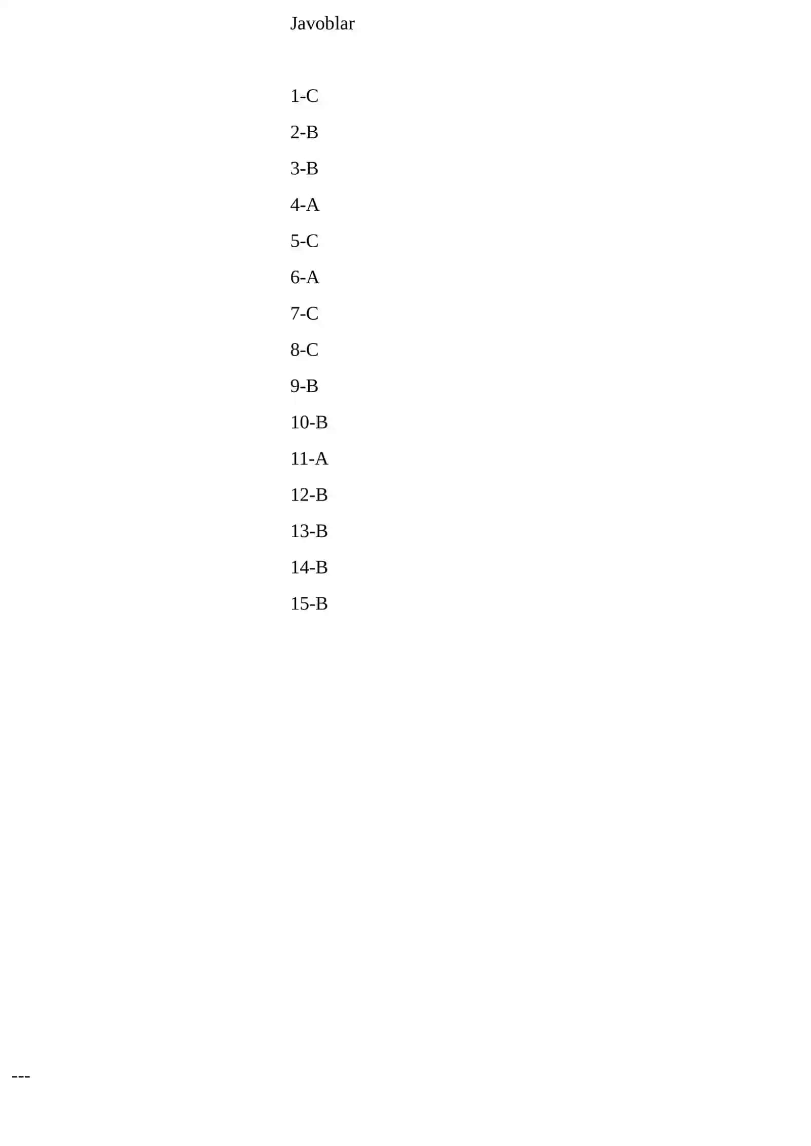 3-sinflar uchun tabiiy fanlardan Nazorat ishi-3 2