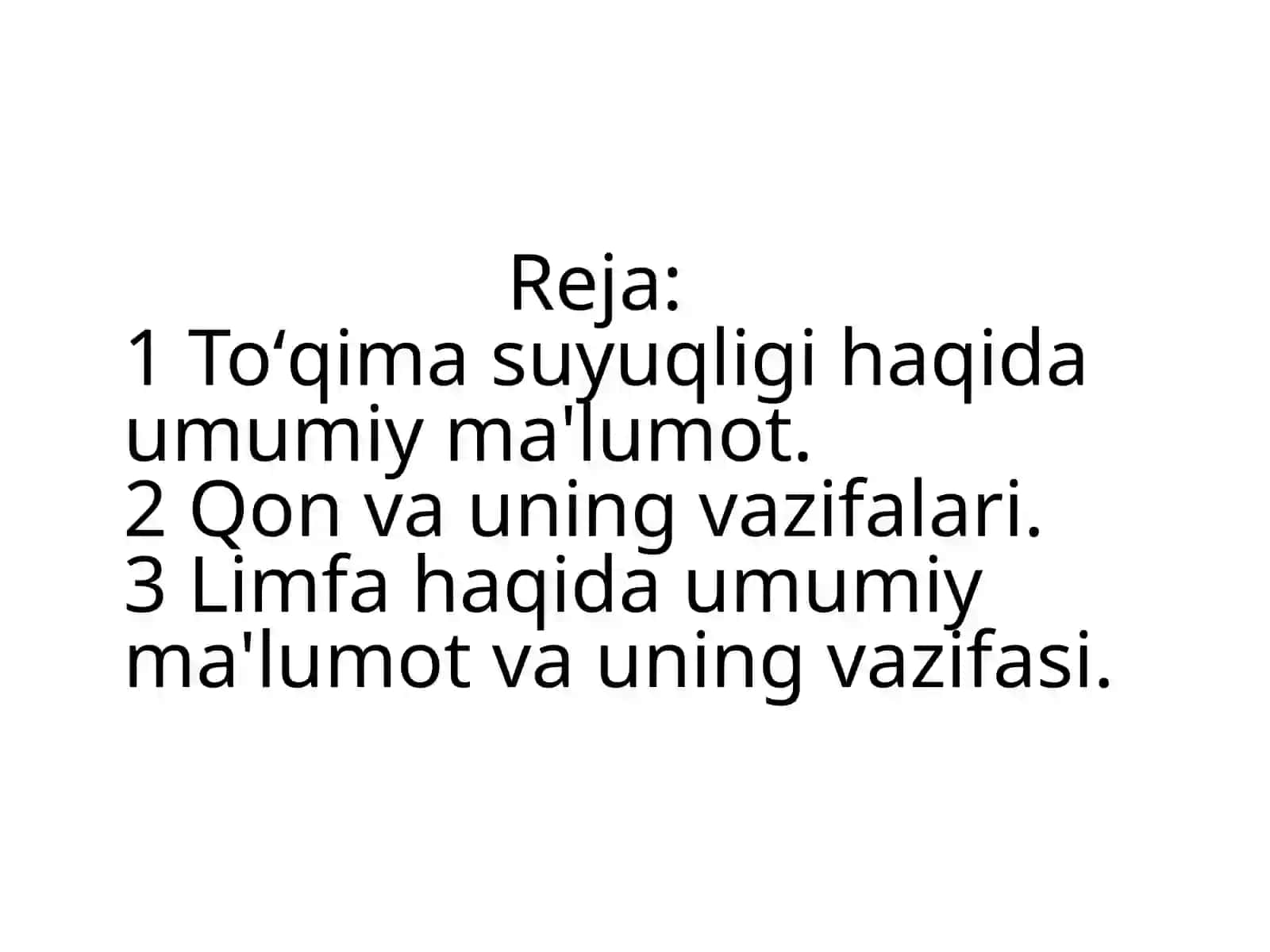 Toʻqimasuyuqligi.Qonvalimfa 2