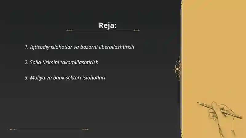 Iqtisodiy islohotlar va bozorni liberallashtirish 2