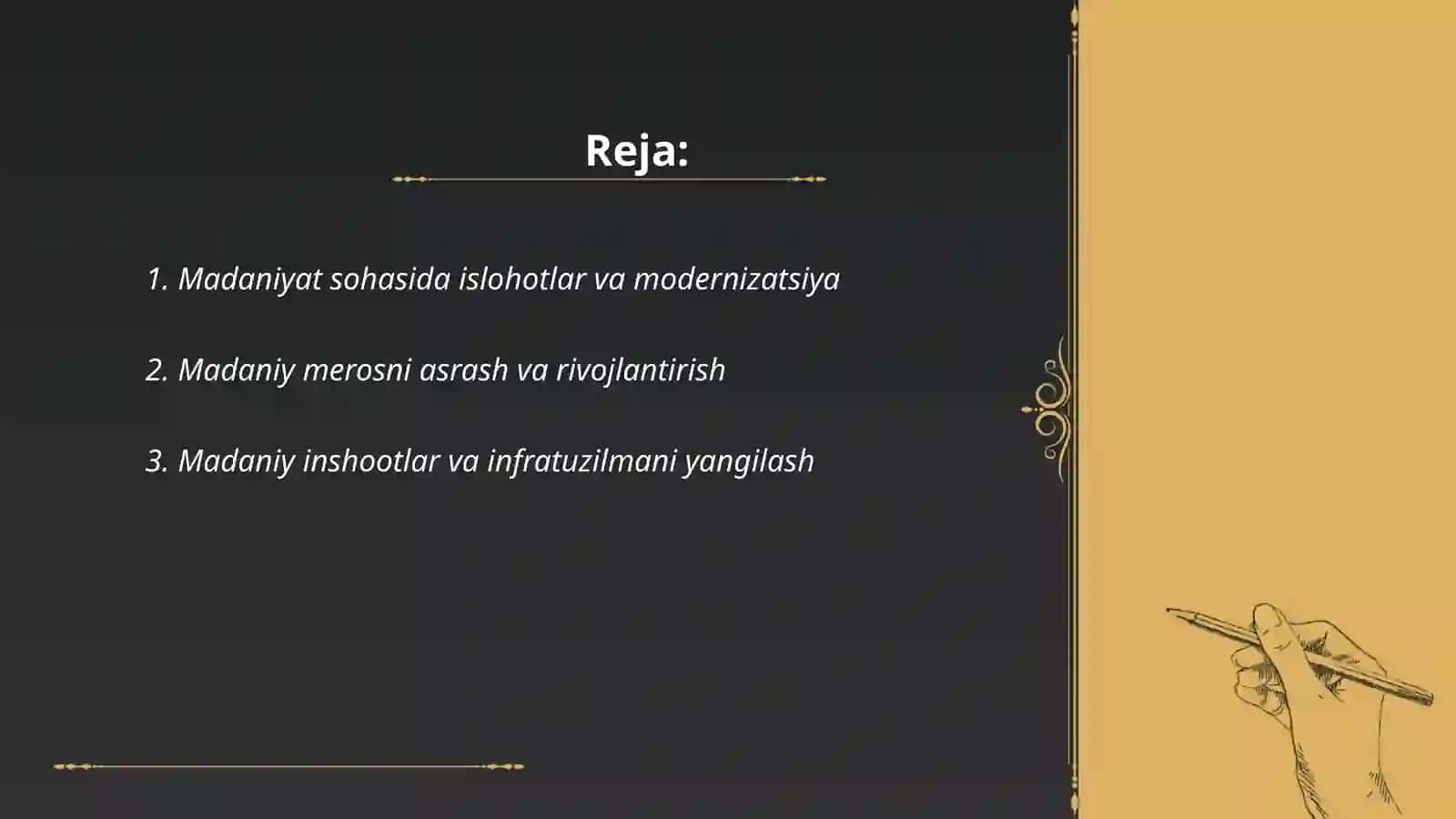 Madaniyat va Turizm sohasiga islohotlar 2