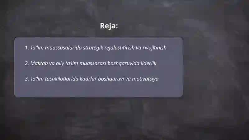 Taʼlim muassasasi menejmenti 2