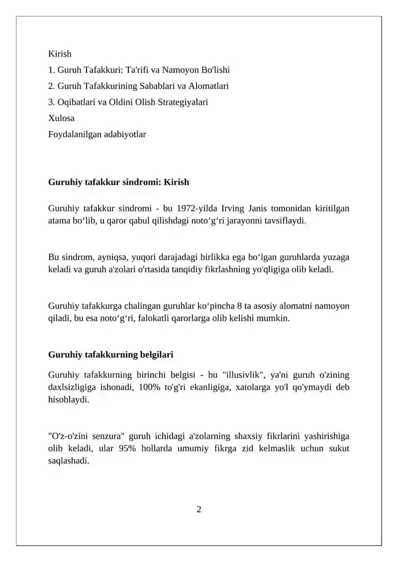 Guruhiy tafakkur sindromi 2