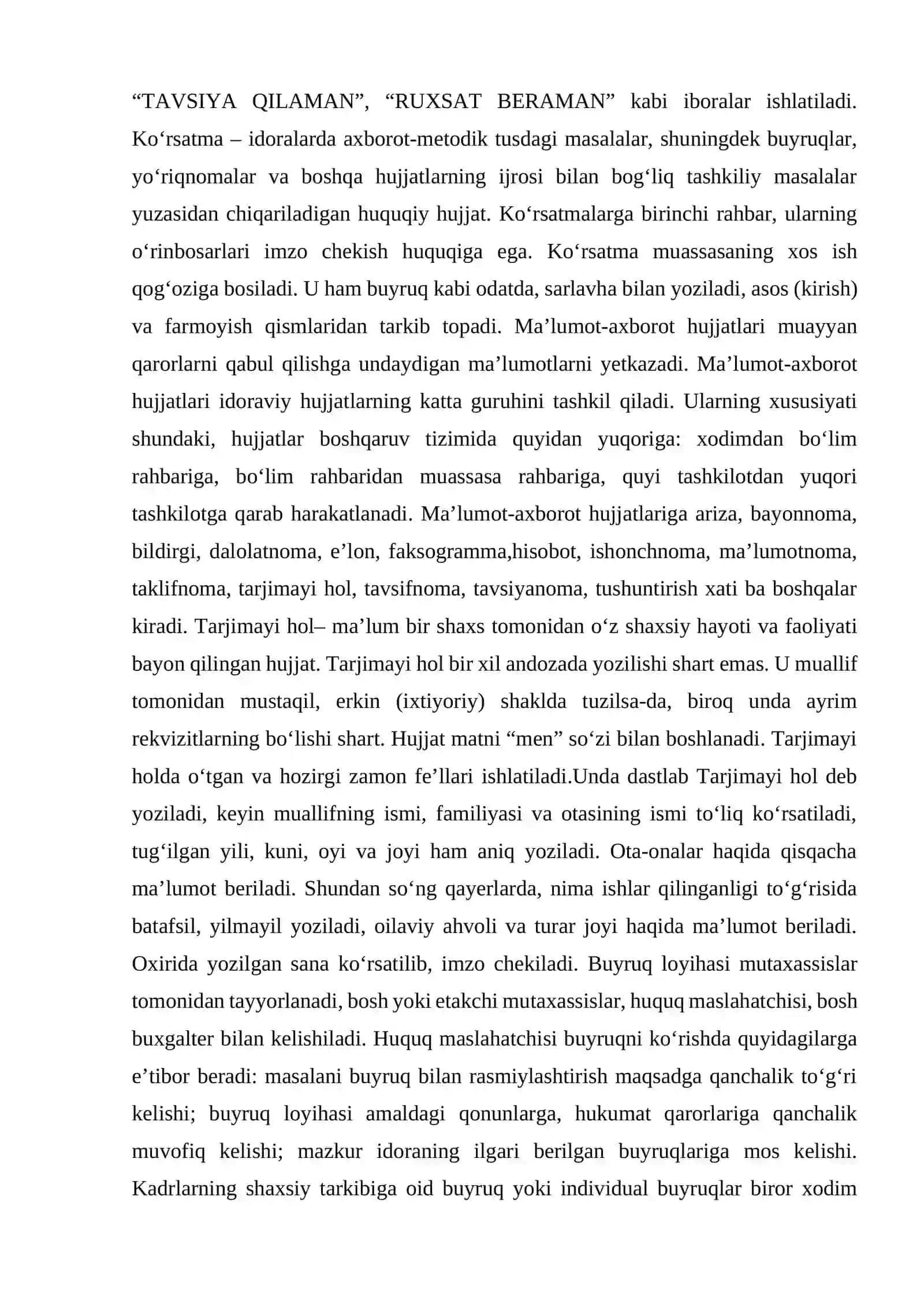 Farmoyish hujjatlar va ularning turlari 2