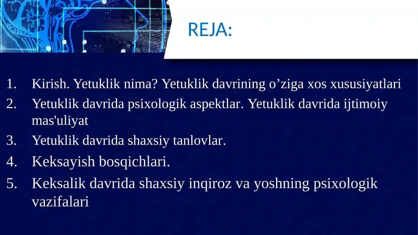 YETUKLIK DAVRI.KEKSAYISHVA KEKSALIK DAVRI 2