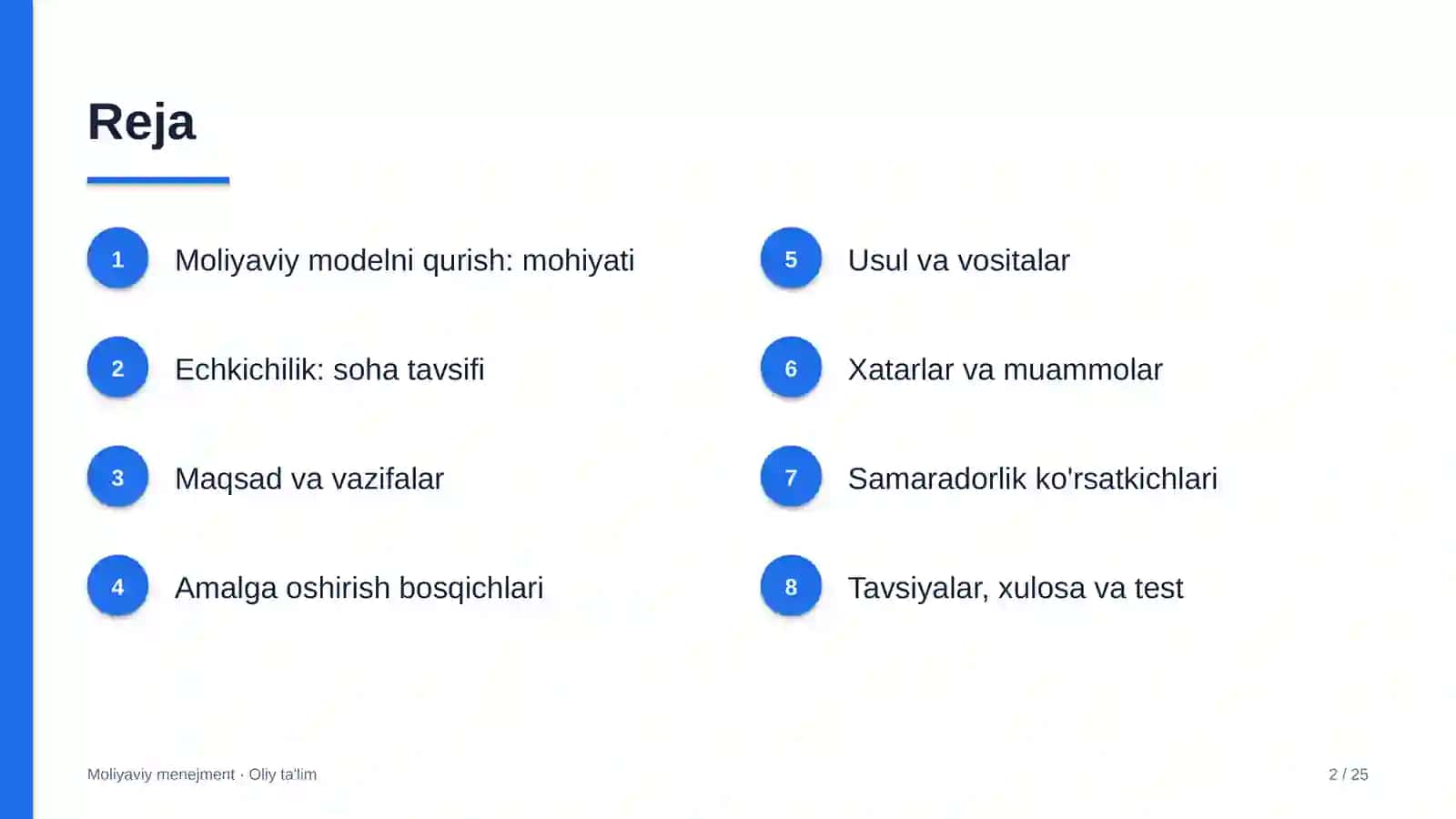 echkichilikda moliyaviy modelni qurish 9985 2