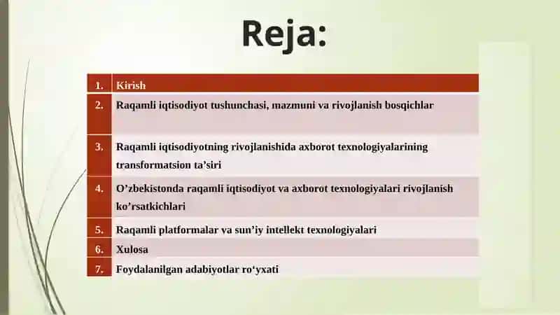 Raqamli iqtisodiyotning axborot tizimlari 2