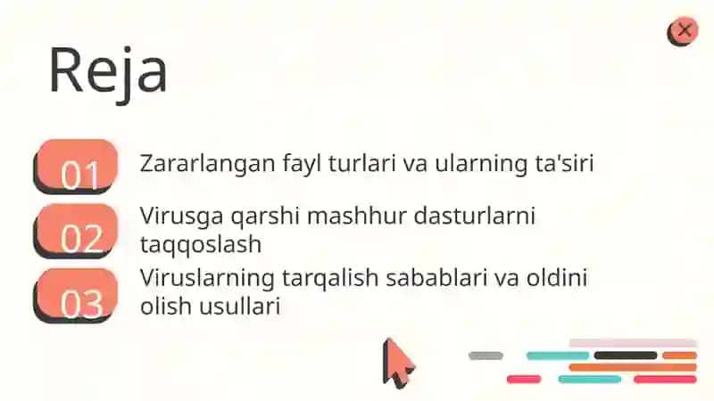 Kampyuterviruslari:zararlanganfaylturlari,virusdanhimoyalovchimashxurdasturlar. 2