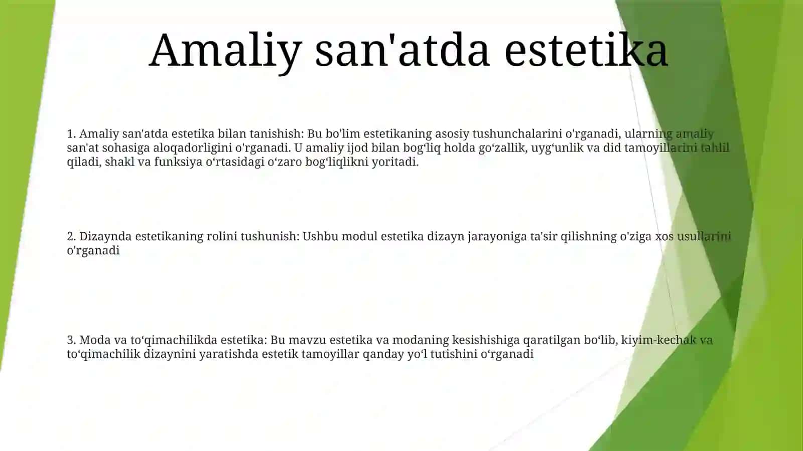Estetika Fani Predmeti 2