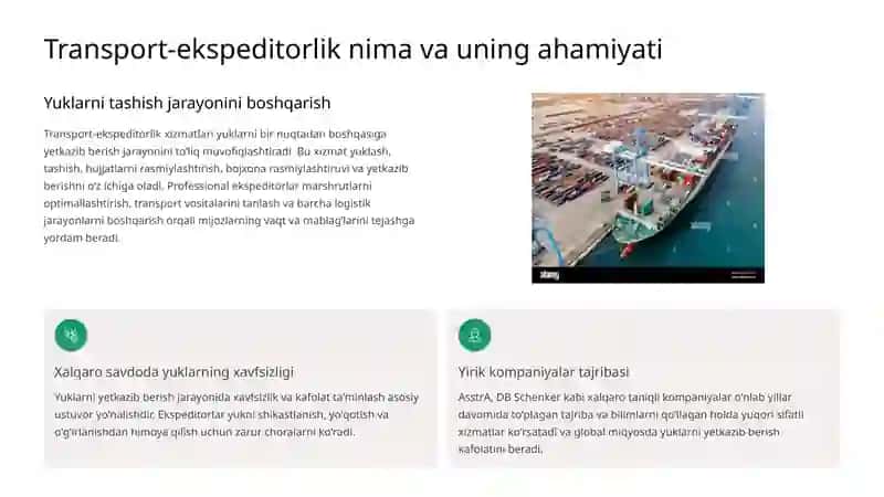 Transport-ekspeditorlik xizmatlari va yuklarni sugʻurtalash 2