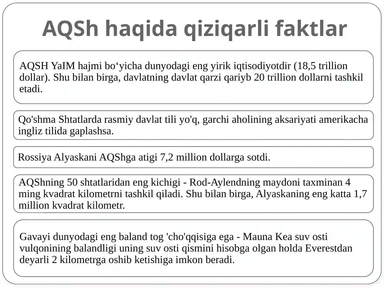 AQShning geografik o'rni 2