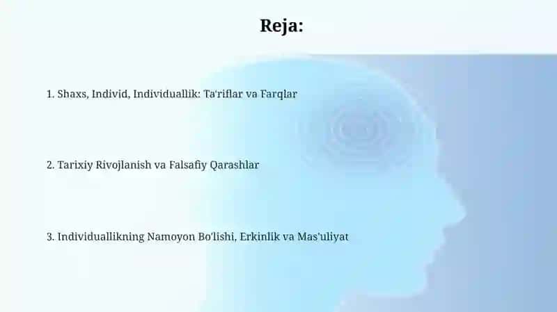 Individ, shaxs, individuallik tushunchalari 2