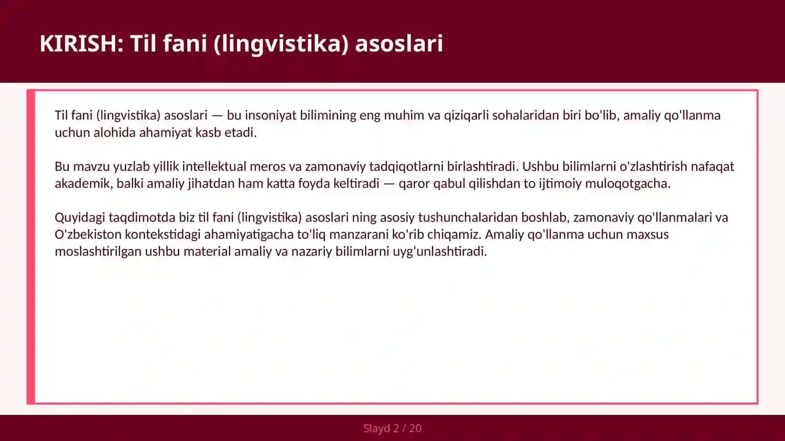 TIL FANI (LINGVISTIKA) ASOSLARI 2
