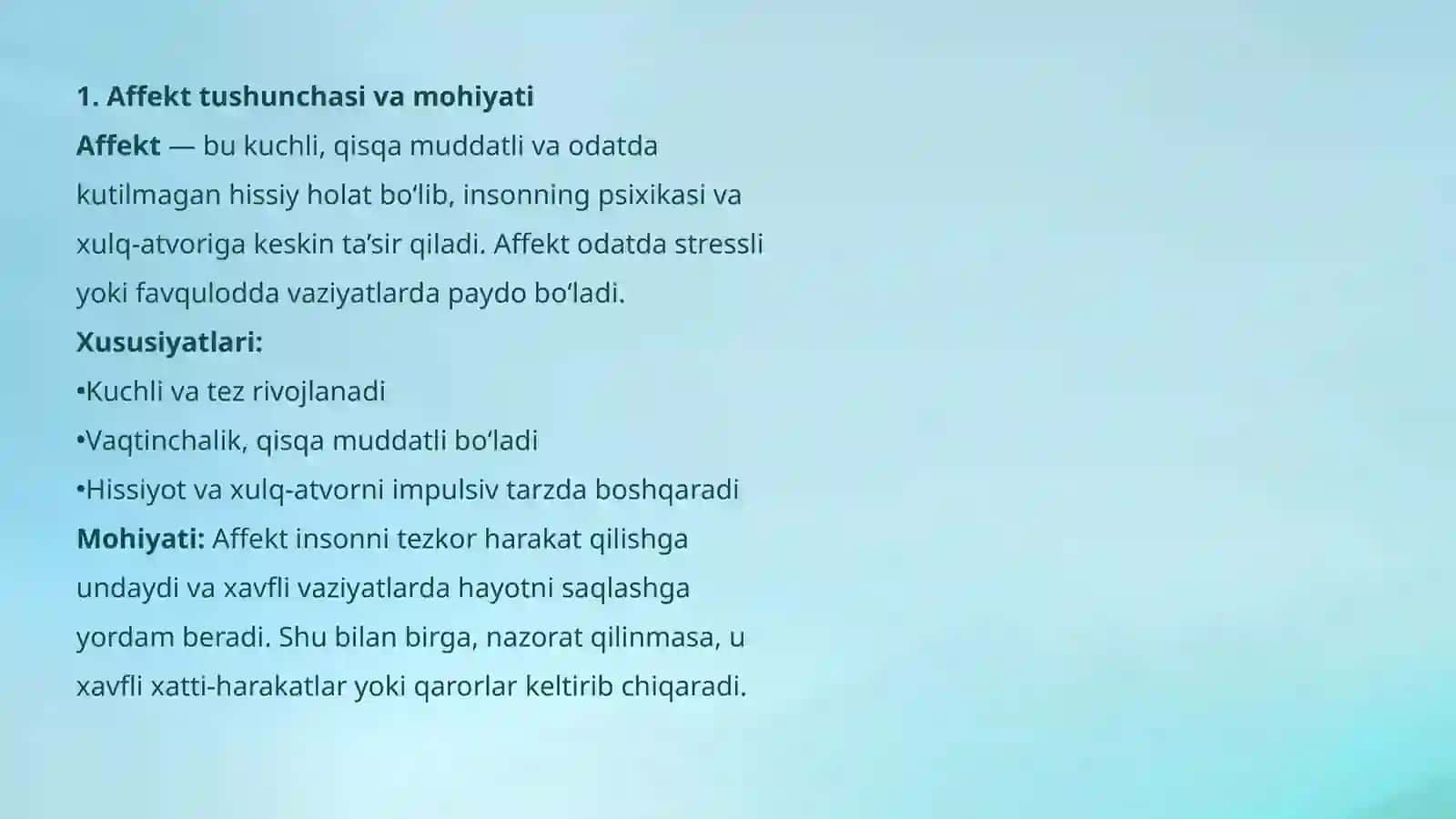 AFFEKT HOLATI 2