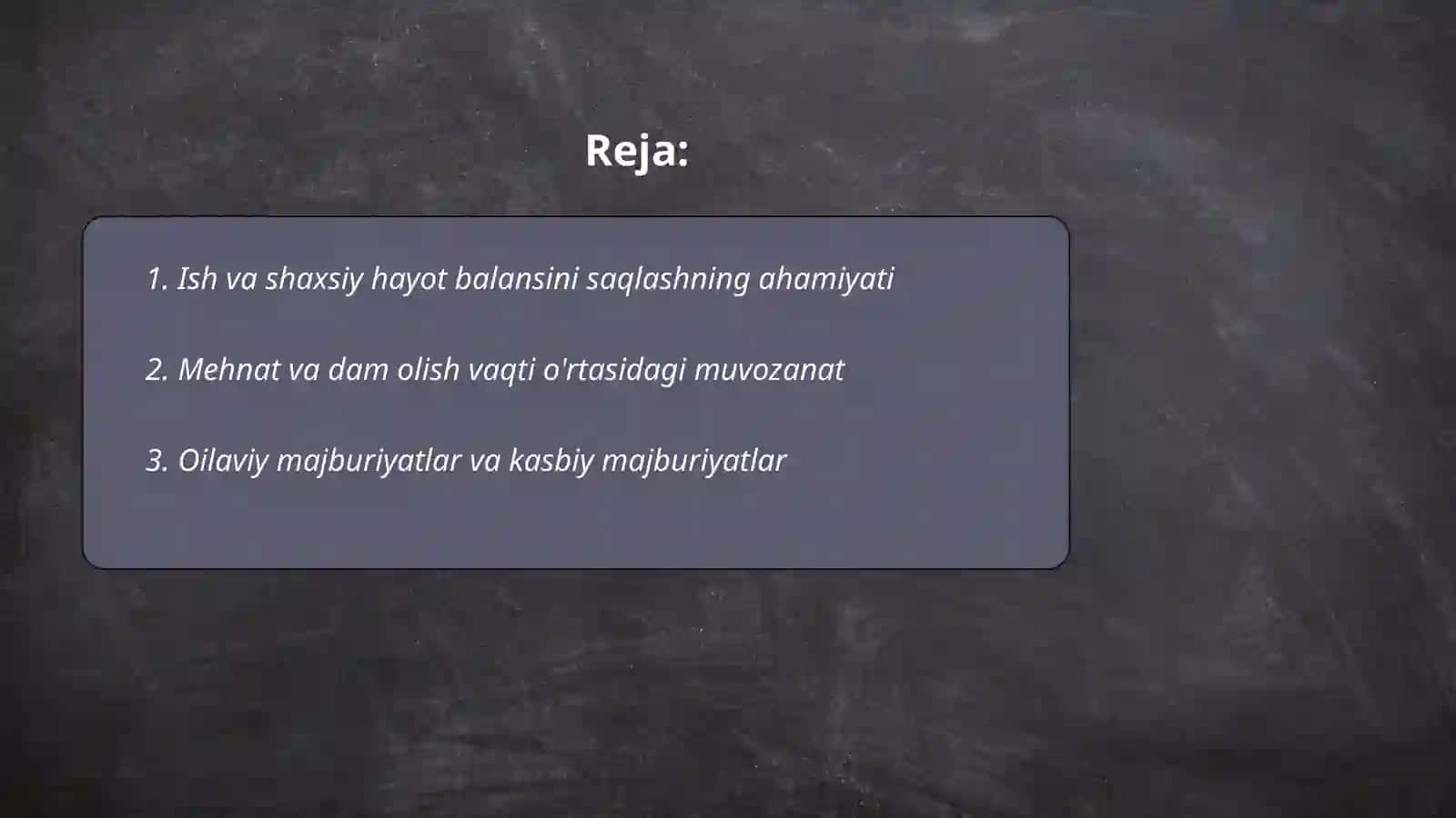 Ish va shaxsiy hayot muvozanati 2