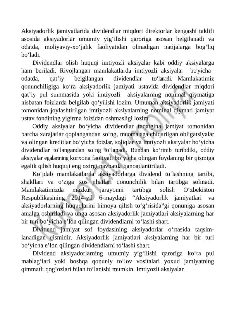 DIVIDEND SIYOSATINING NAZARIY ASOSLARI 2